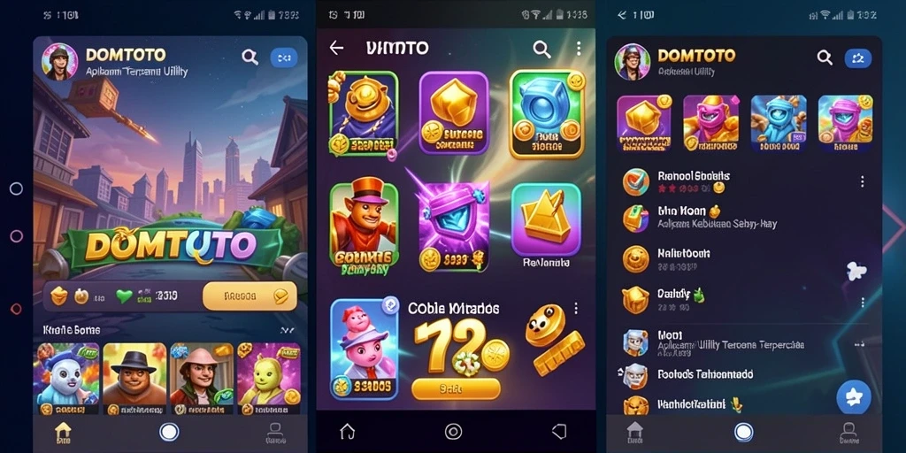 Tampilan utama DOMTOTO dengan berbagai fitur Utility yang memudahkan.
