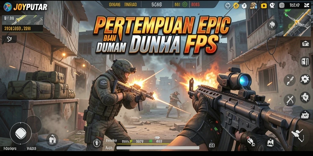 Gameplay mendebarkan dalam aksi FPS di JOYPUTAR.