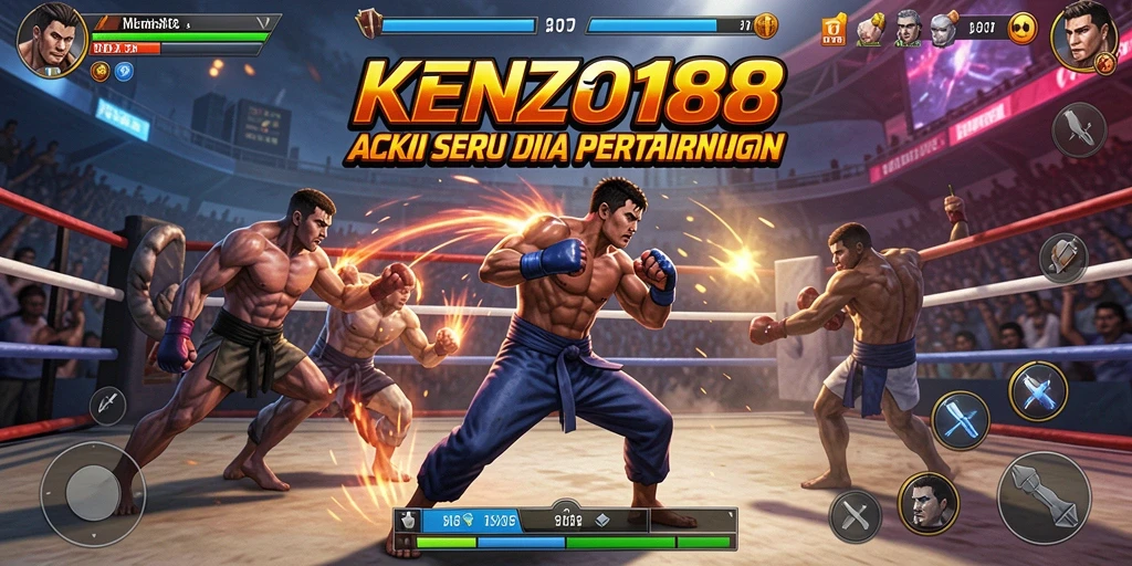 Screenshot gameplay KENZO188 yang menunjukkan aksi seru dalam pertarungan.