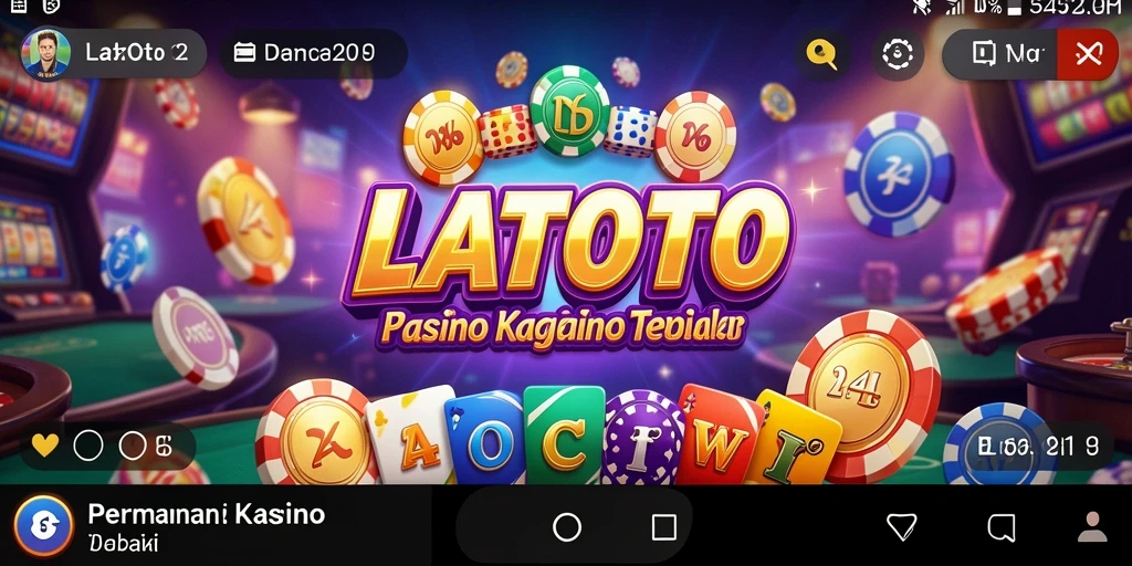 Screenshot gameplay LATOTO yang menampilkan suasana kasino yang menegangkan.