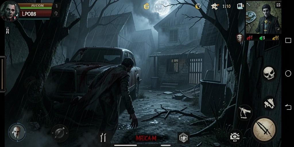 Screenshot gameplay LPO88 dengan suasana menyeramkan dan menegangkan.
