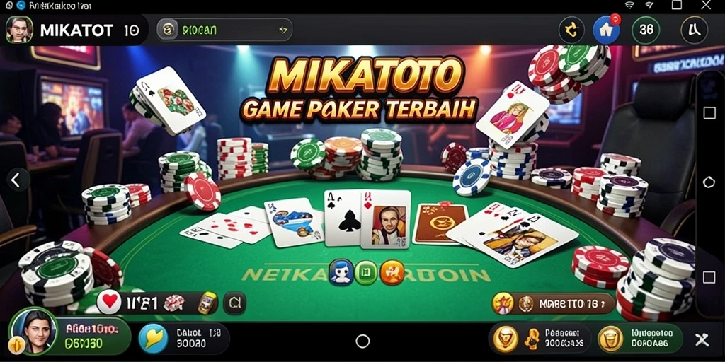Tampilan screenshot menunjukkan gameplay Poker yang seru dan mendebarkan.