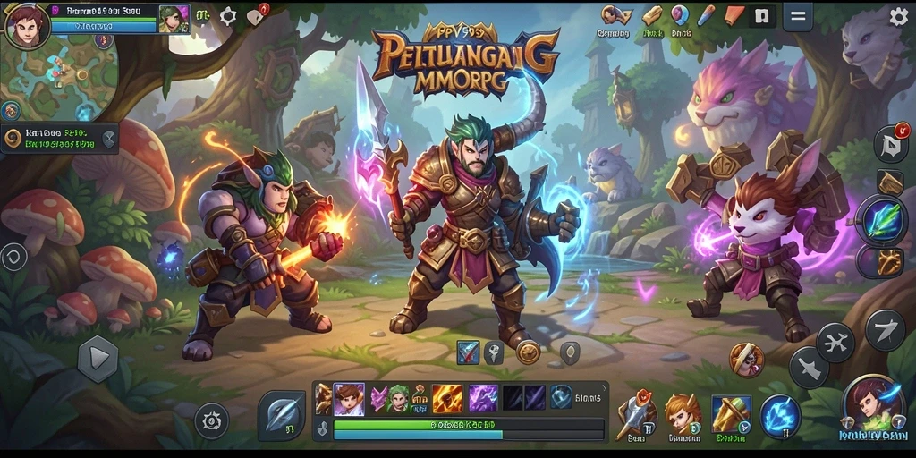 Screenshot gameplay PPV99 menampilkan pertarungan seru di dunia fantasi.