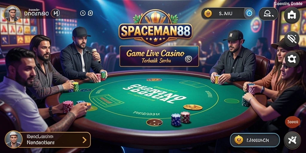 Tampilan menarik gameplay Live Casino SPACEMAN88 yang seru dan interaktif.
