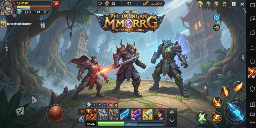 Gameplay seru dengan grafik memukau dalam SPIN101.