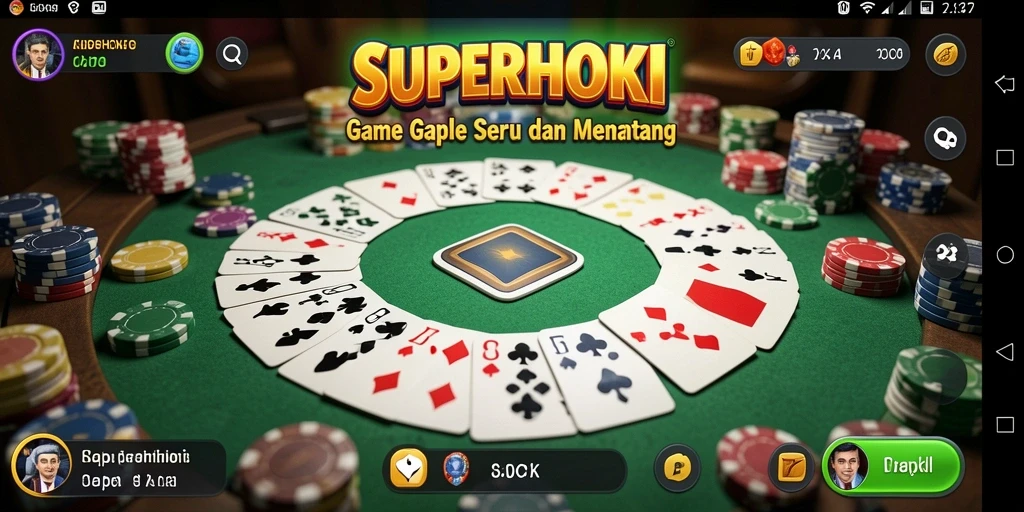 Tampilan gameplay Gaple yang menarik dan interaktif di SUPERHOKI.