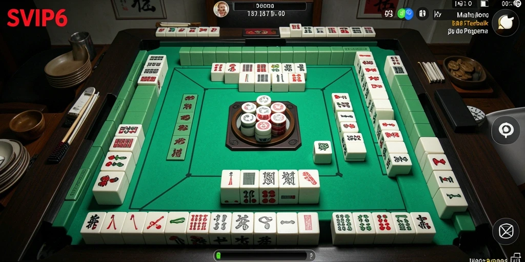 Screenshot utama SVIP6 menunjukkan gameplay Mahjong yang menarik dan menantang.